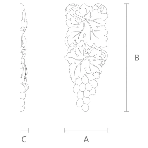 Tuscan Grapevine Wood Pendant Applique