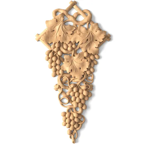 N-255 vertical carved grapes wood drop classical style