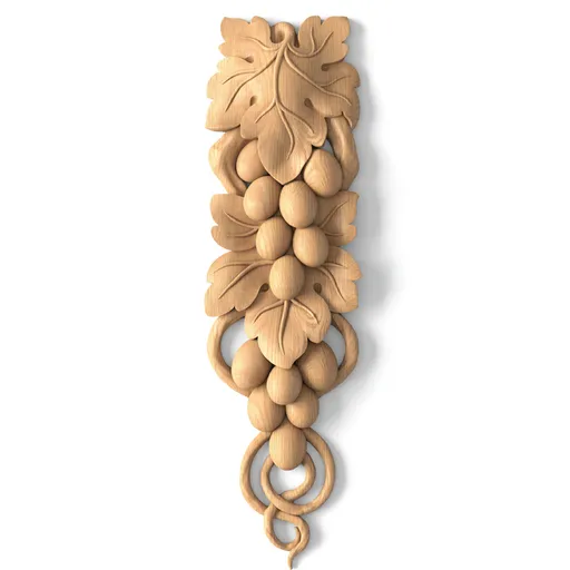 N-259 Wood Drop with Grape Clusters and Leaves