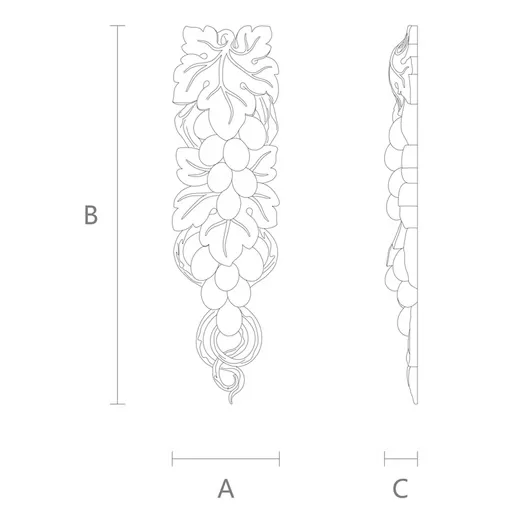 N-259 Symmetrical Drop with Grape Clusters and Leaves from oak