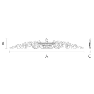 Neoclassical oak Pediment with Urn Motif 