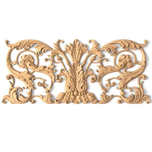 N-277 horizontal decorative floral acanthus scrolls wood carving applique baroque style