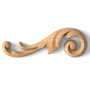 Decorative scroll furniture applique with acanthus leaves, Left