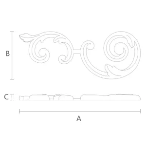 Delicate Openwork Wooden Scroll Onlay