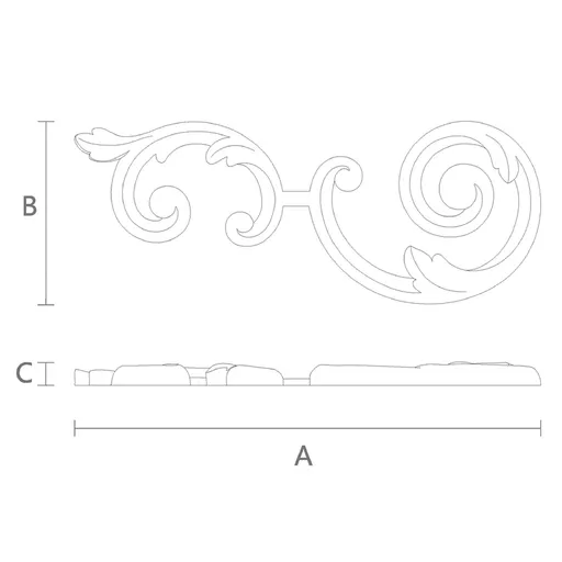 Delicate Openwork Wooden Scroll Onlay