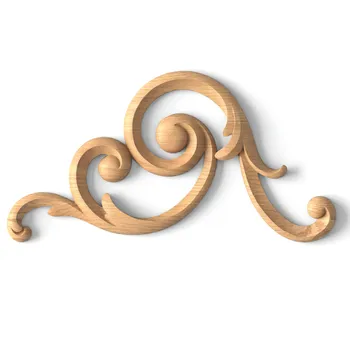 Traditional handcrafted wooden scroll onlays, Left Traditional handcrafted wooden scroll onlays, Left
