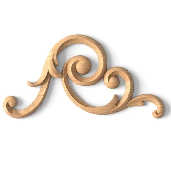 Traditional handcrafted wooden scroll onlays, Right Traditional handcrafted wooden scroll onlays, Right