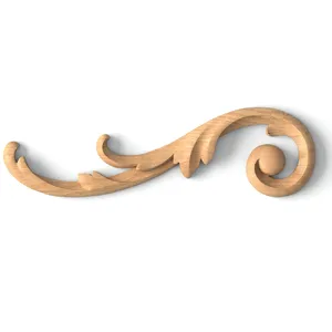 Classical-style hardwood acanthus cabinet onlays, Left