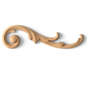small corner carved scroll wood onlay applique victorian style