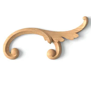 Right Graceful Acanthus Leaf Scroll Wood Onlay