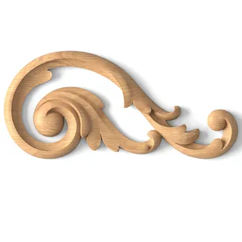 Ornamental Vintage-Style Wooden Onlay, Right