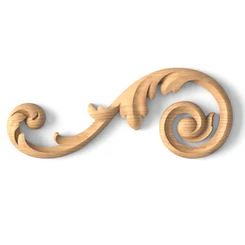 Appliques Wood Floral Decoration and Scrolls, Left