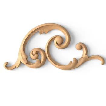 Carved Wood Antique-Style Acanthus Onlay, Left