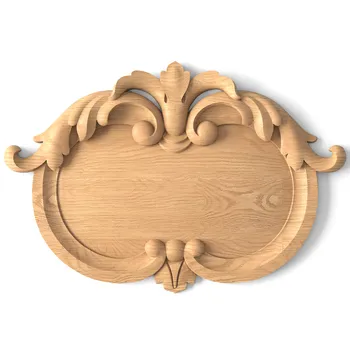 Small Horizontal Wooden Cartouche with Smooth Center Shield