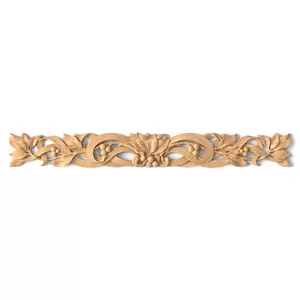 Carved laurel onlay with ribbons for doors from oak