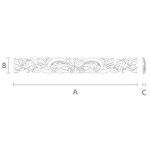 extra large horizontal ornamental leaf wood onlay applique renaissance style