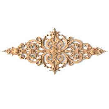Hand-Carved Large Openwork Wood Onlay with Baroque Floral Scrolls