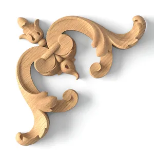 Small Wood Corner Applique with Central Finial Motif