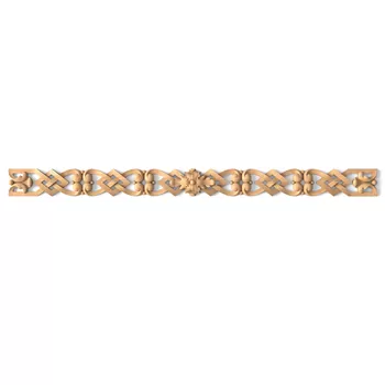 Carved Oak Wall Applique, Horizontal Floral Onlay