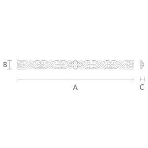 N-332 wood horizontal decorative scroll applique