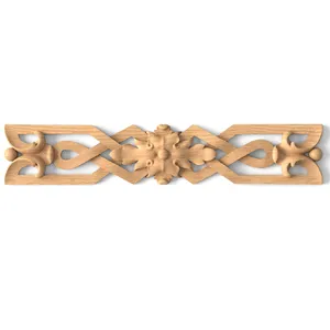 horizontal decorative flower wood carving applique classical style