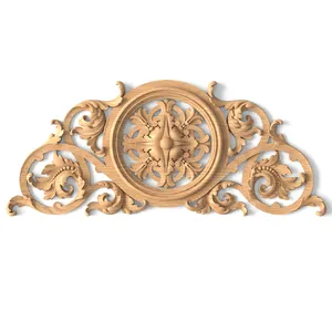 Baroque Floral Wood Center Pediment