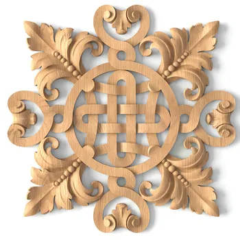 Beaded Wooden Onlay, Square Openwork Onlay