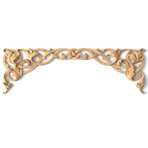 Large Acanthus Wood Arched Pediment