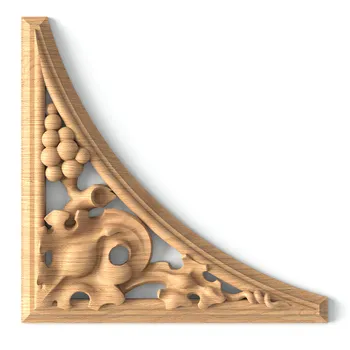 Classic Grapevine Wood Corner Spandrel Onlay – Left