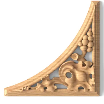 Classic Grapevine Wood Corner Spandrel Onlay – Right