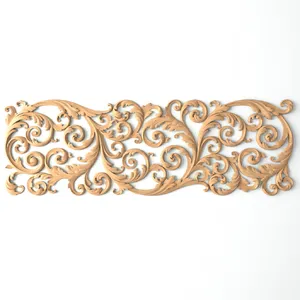 Large wooden openwork carved wall applique, Left