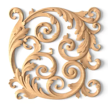 Vintage-style decorative acanthus scroll, Left