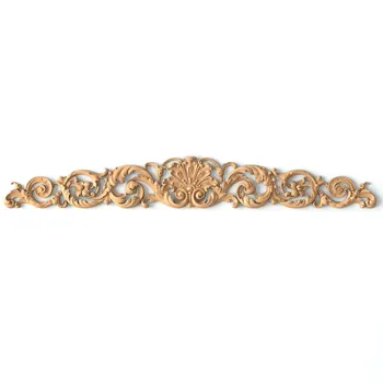 Long Carved Wooden Center Pediment with Shell Motif