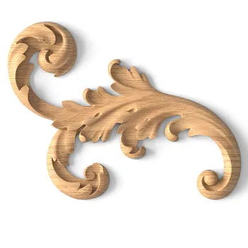 Decorative Wood Acanthus Scroll Applique, Left