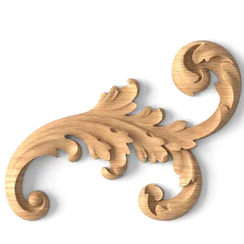 Decorative Wood Acanthus Scroll Applique, Right
