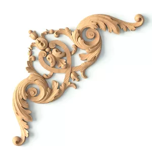 Medium Decorative Symmetrical Wood Corner Applique
&nbsp;
