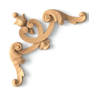 Small Decorative Heart Scroll Wood Corner Applique