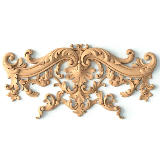 N-406 Openwork Wood Center Pediment for Cabinetry