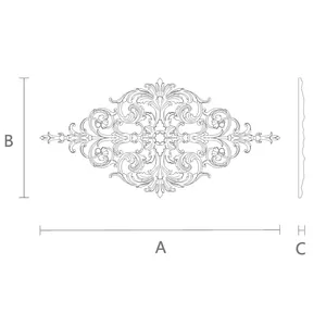 horizontal decorative floral acanthus scrolls wood carving applique baroque style