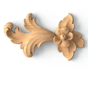 Left Petite Floral Acanthus Wood Scroll Onlay