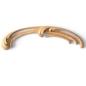 Unpainted Acanthus hardwood appliques, Left Unpainted Acanthus hardwood appliques, Left
