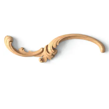 Classic-Style Hardwood Acanthus Applique, Left