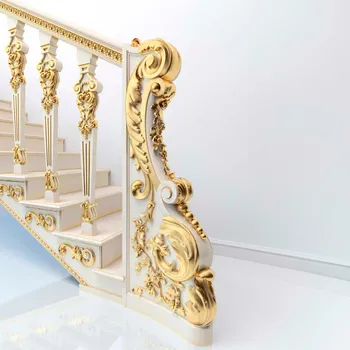 Ornamental wooden decorative stairs baluster, Left Ornamental wooden decorative stairs baluster, Left