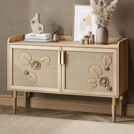 Furniture feet with golden top rounded tapered