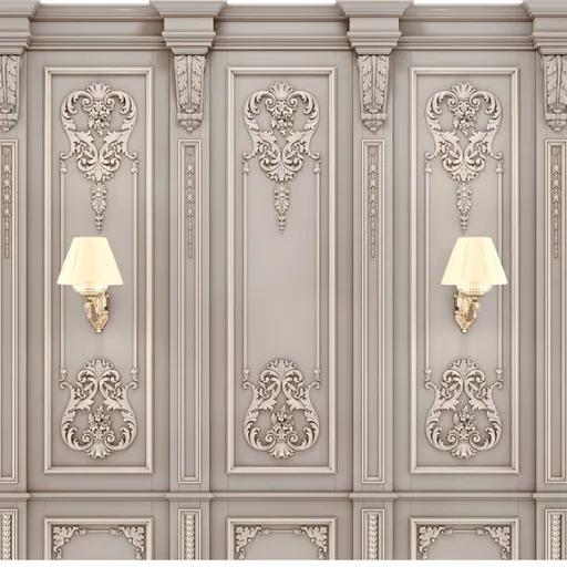 flower wood carving applique baroque style