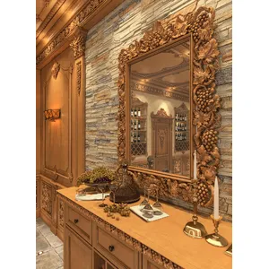 Wood ornate frame with grapevine - 1