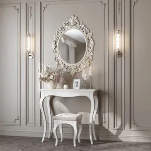 Wood Ornate Frame with Floral Elements Baroque Style - 1