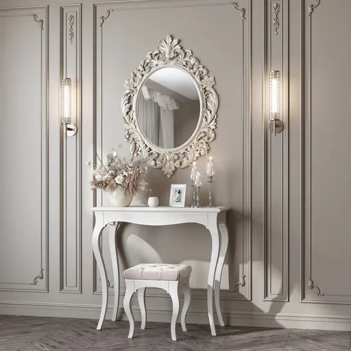 Wood Ornate Frame with Floral Elements Baroque Style - 1