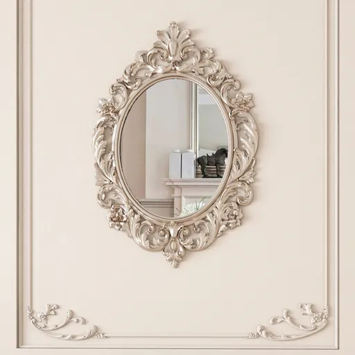 Wood Ornate Frame with Floral Elements Baroque Style - 2
