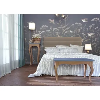 Rectangular wood bedroom bench for classic interiors